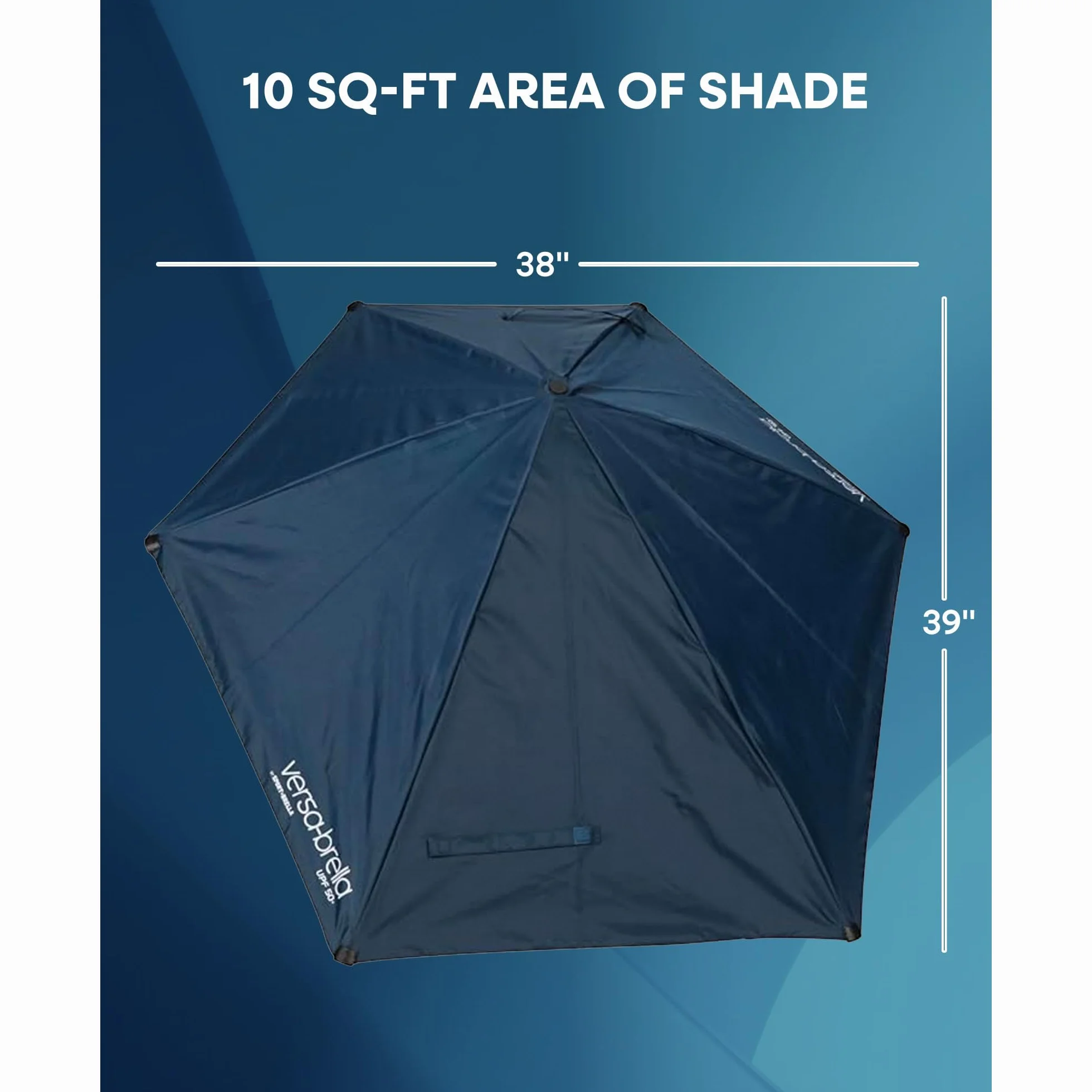 Versa-Brella Regulowany parasol przeciwsłoneczny o 360 stopni, z podszewką UPF 50+, na krzesła, lekki i łatwy w instalacji, 107 cm, na plażę, kemping, taras, do aktywności sportowych i wózków