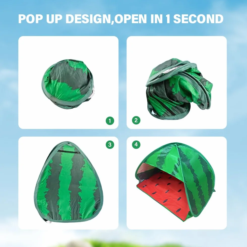 Mini namiot z zagłówkiem, namiot plażowy, Pop Up, ochrona przed słońcem, podróżny, na plażę, piknik, plaża, arbuz