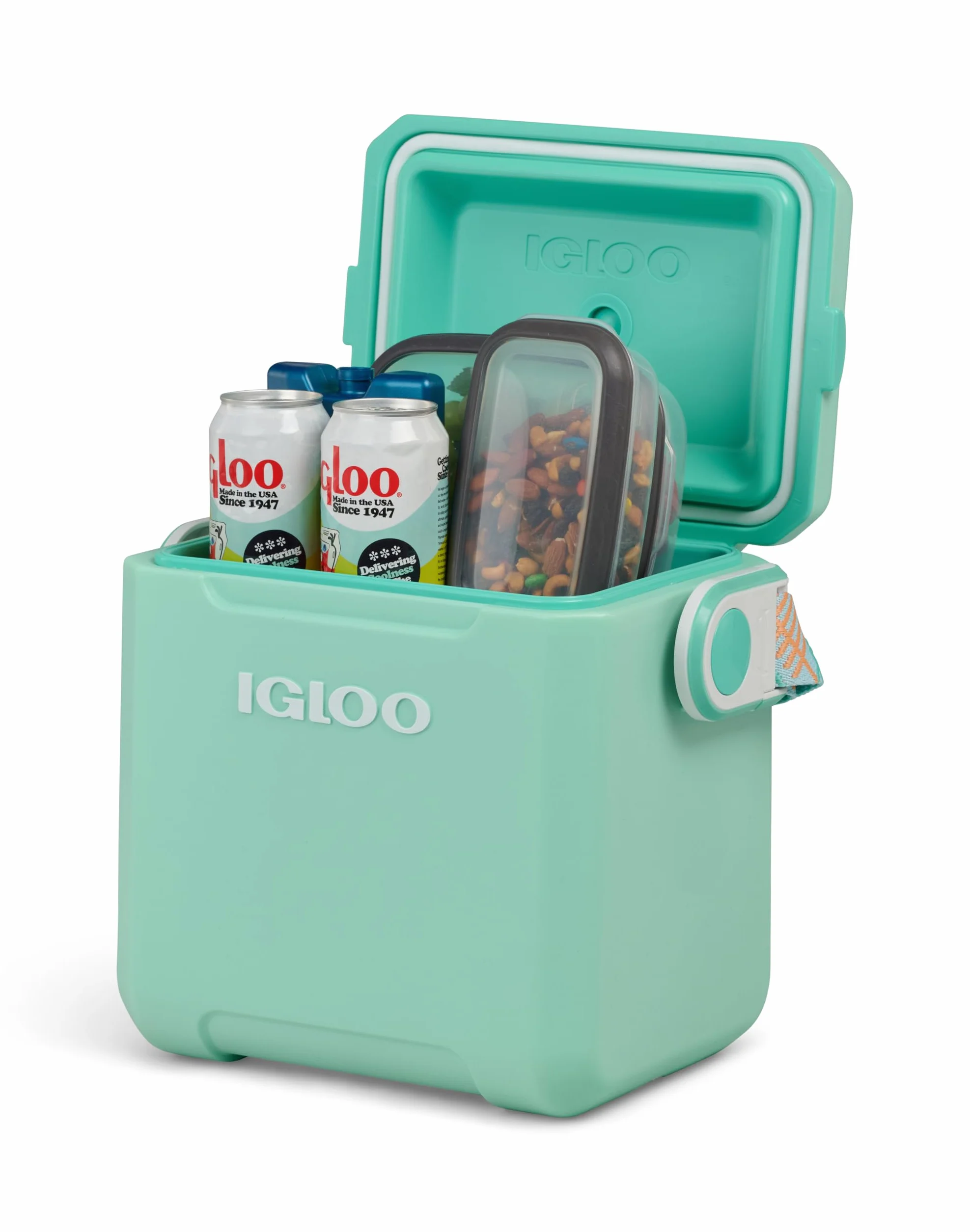 IGLOO Tag‑Along Too Pasywna lodówka 10 L – Lekka przenośna chłodziarka na kemping, piknik, plażę & czas wolny – Kompaktowe 10 L z paskiem, trwała & łatwa w czyszczeniu