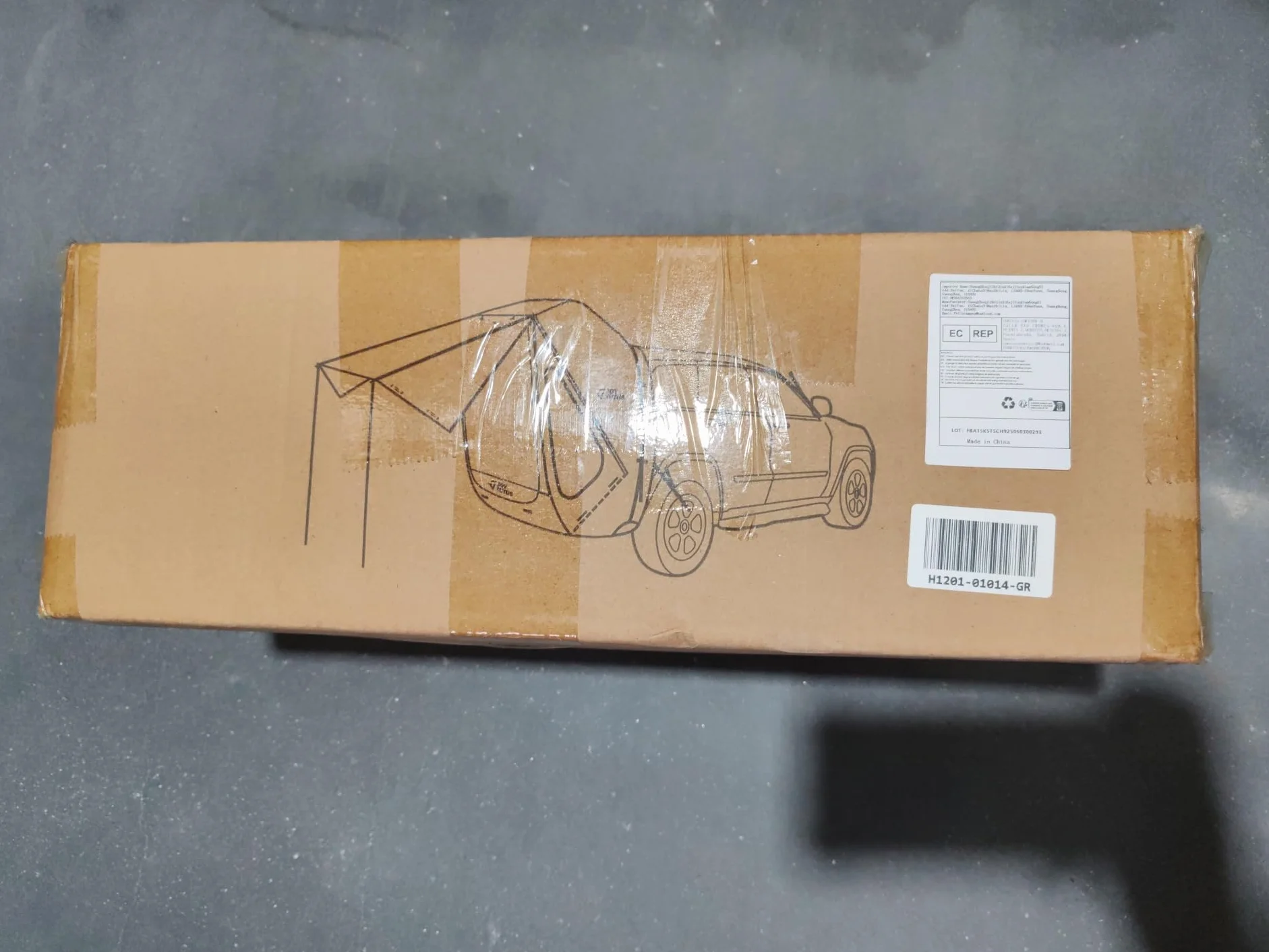 JOYTUTUS Namiot na tylną klapę SUV z trójstronnym zadaszeniem i drążkami, wodoodporny namiot kempingowy SUV z osłoną dachu, uniwersalne dopasowanie do większości samochodów, szaro-zielony