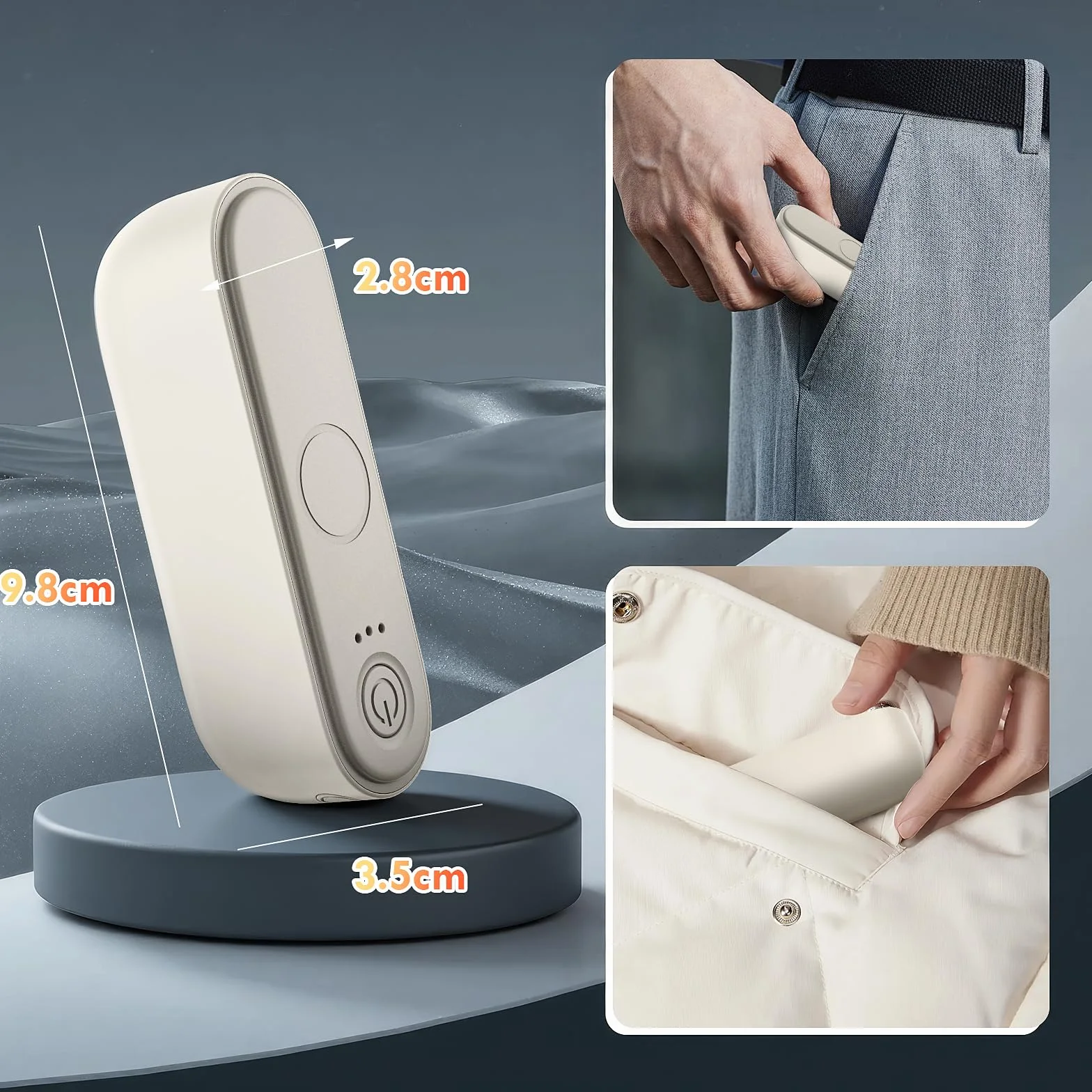 2-częściowy elektryczny ogrzewacz do rąk, ładowalny ogrzewacz do rąk, 6000 mAh dzielony magnetyczny, 3 poziomy ogrzewania powerbank USB Zimowe prezenty dla kobiet, mężczyzn, rodzin (Czarny)