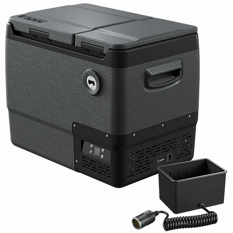 Yolco DX40 Space Grey lodówka kompresorowa 39 l – mobilna lodówka i zamrażarka, sterowanie za pomocą aplikacji, Dual-Zone, praca 12/24 V i 230 V, cicha i energooszczędna, idealna na kemping, do