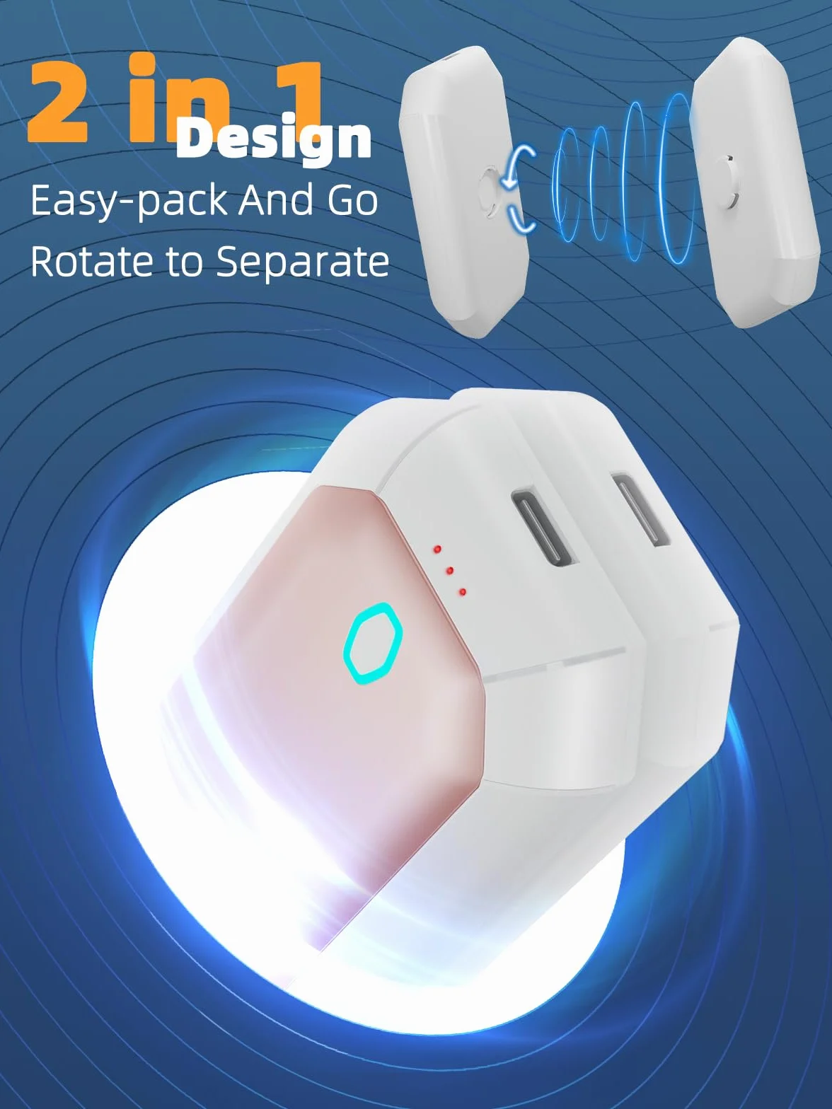 ITSHINY Ogrzewacz do rąk, 2 sztuki, do wielokrotnego ładowania, elektryczny ogrzewacz do rąk USB, przenośny podgrzewacz do rąk, idealny na zewnątrz, Raynauds, kemping, wędrówki, prezenty dla mężczyzny