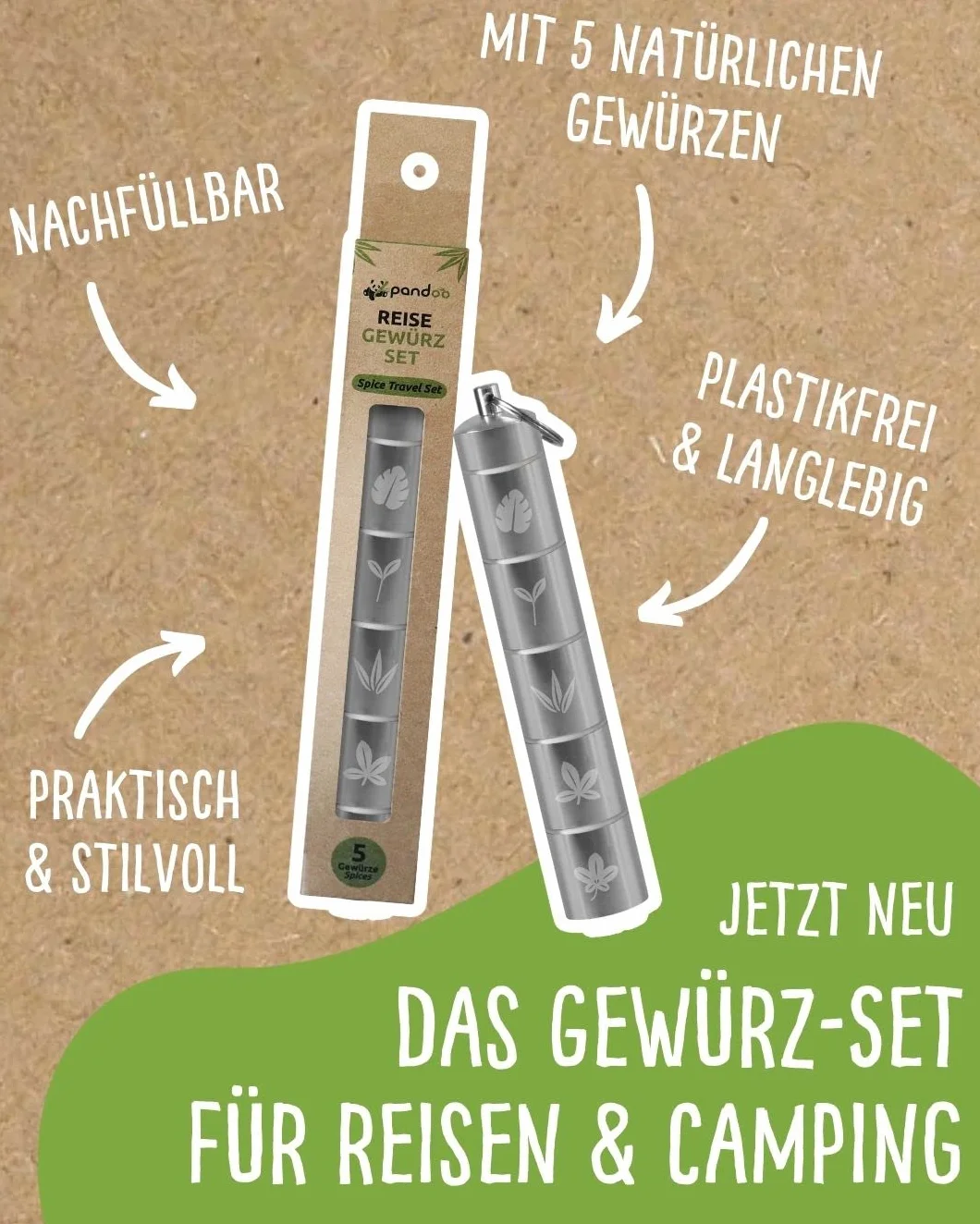 Zestaw przypraw do podróży i pikników 5 w 1, mini słoiki na przyprawy kempingowe, wodoszczelne, małe, lekkie, z 5 przyprawami