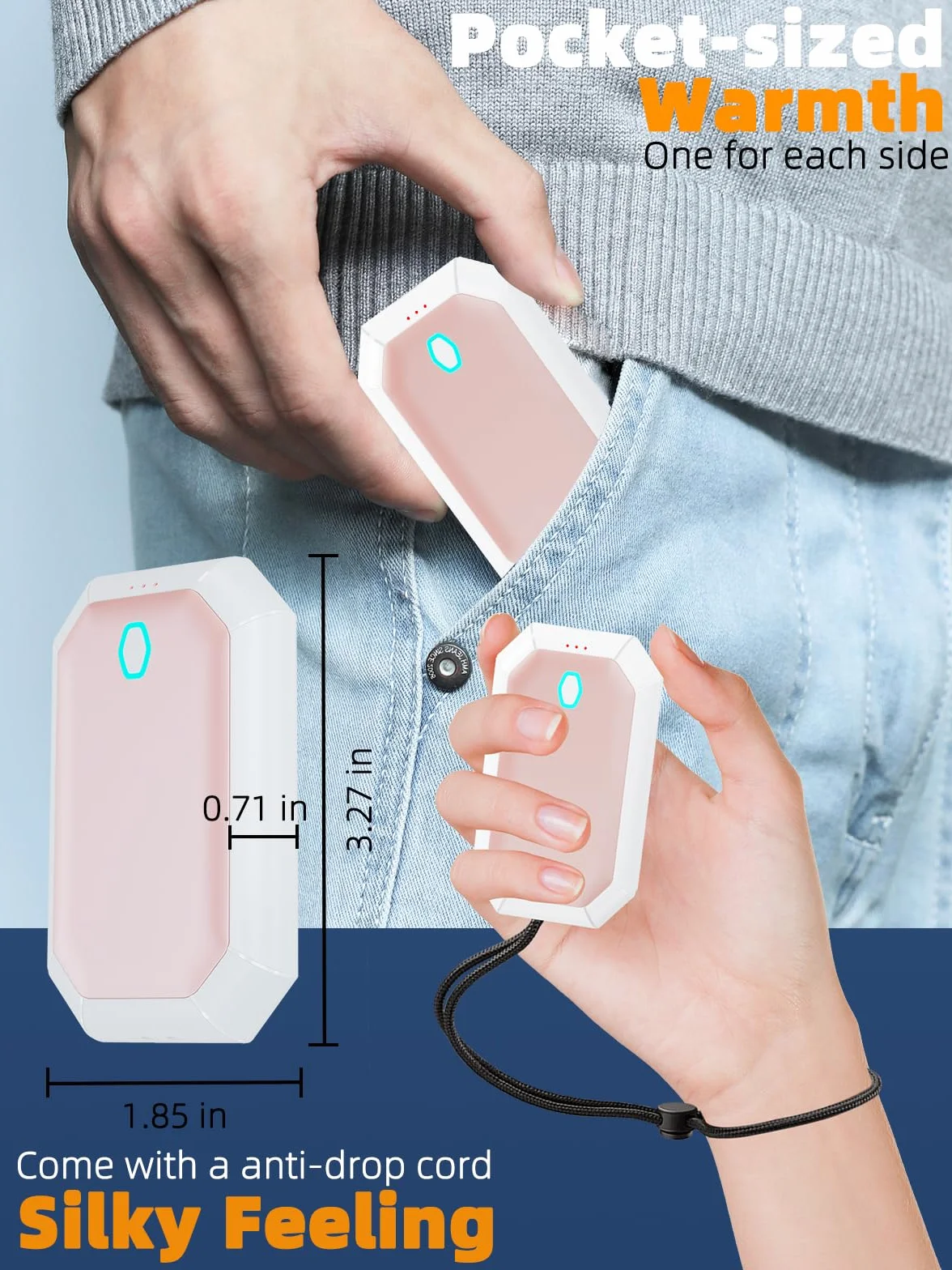 ITSHINY Ogrzewacz do rąk, 2 sztuki, do wielokrotnego ładowania, elektryczny ogrzewacz do rąk USB, przenośny podgrzewacz do rąk, idealny na zewnątrz, Raynauds, kemping, wędrówki, prezenty dla mężczyzny
