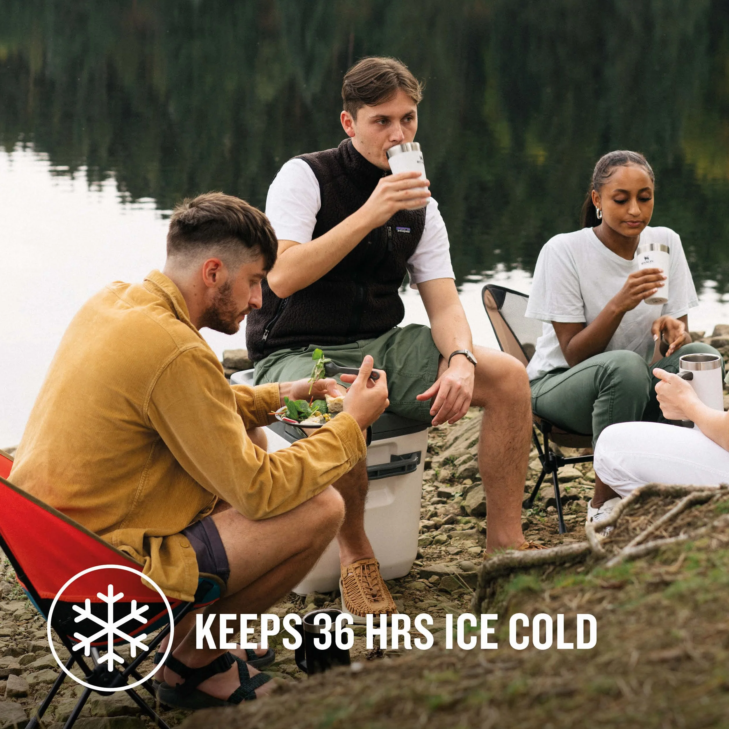 Stanley 1913 Adventure Outdoor Cooler - Podwójne ścianki z izolacją piankową - Bez BPA - Chłodziarka skrzyniowa - Trwała lodówka kempingowa - Wytrzymała lodówka turystyczna