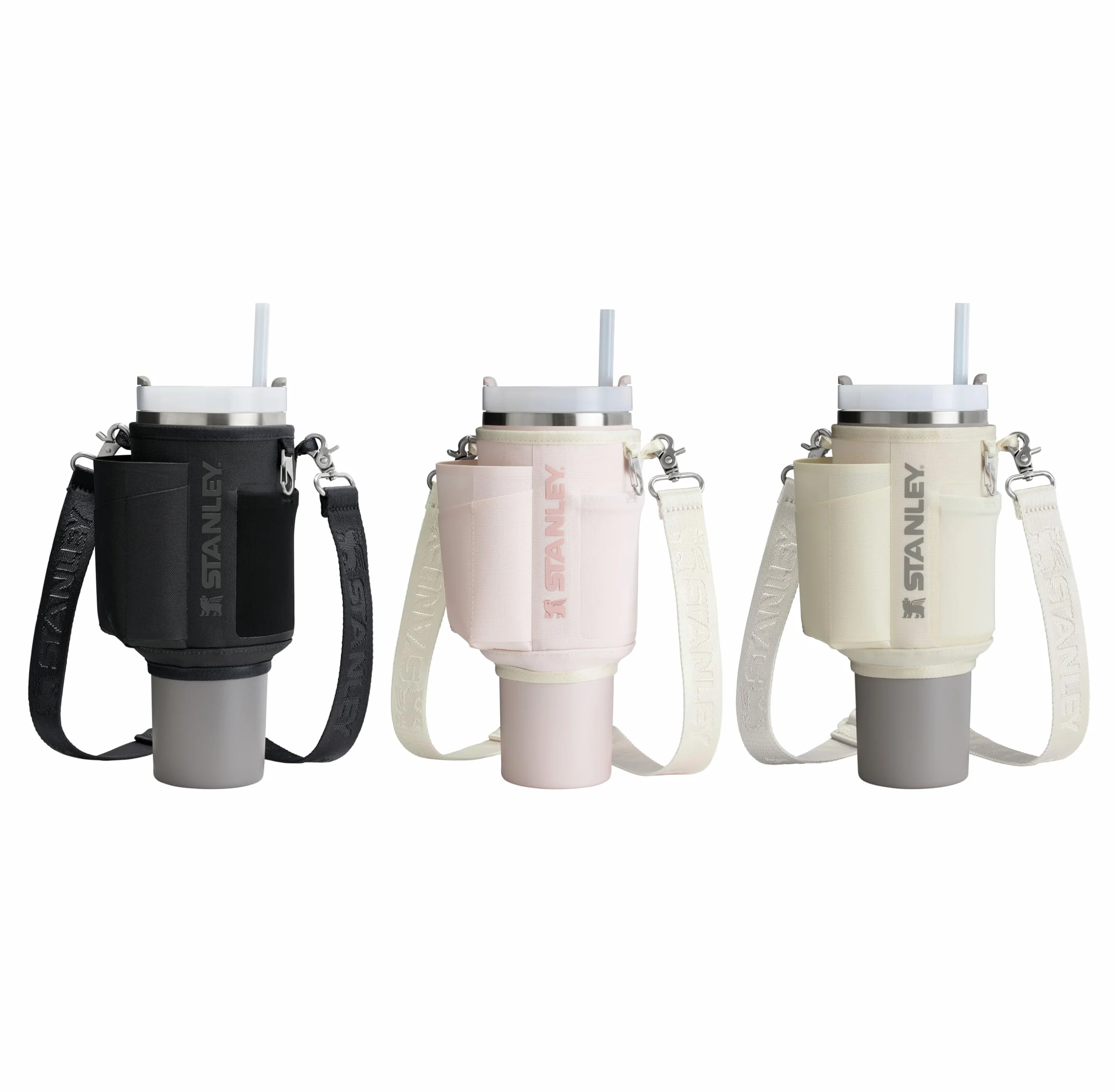 Stanley 1913 All Day Quencher Carry-All 1.18L – 2 zatrzaski – kieszeń na telefon – kieszeń na karty – karabińczyk na klucze – odpinany pasek na ramię – różowy kwarc