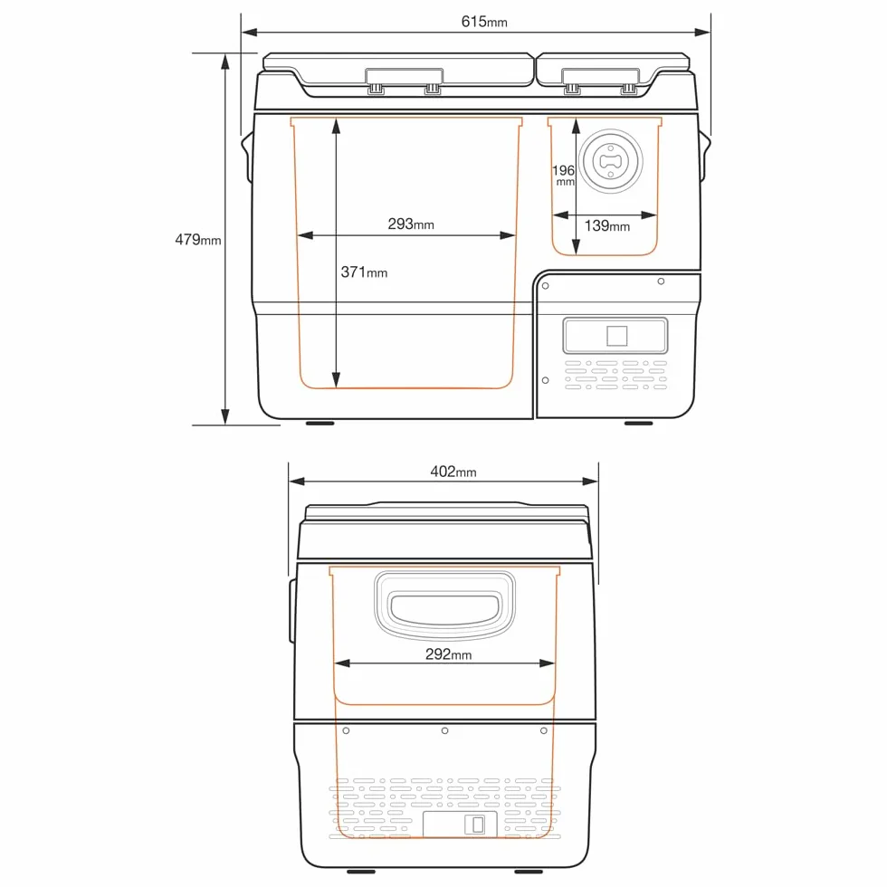Yolco DX40 Space Grey lodówka kompresorowa 39 l – mobilna lodówka i zamrażarka, sterowanie za pomocą aplikacji, Dual-Zone, praca 12/24 V i 230 V, cicha i energooszczędna, idealna na kemping, do