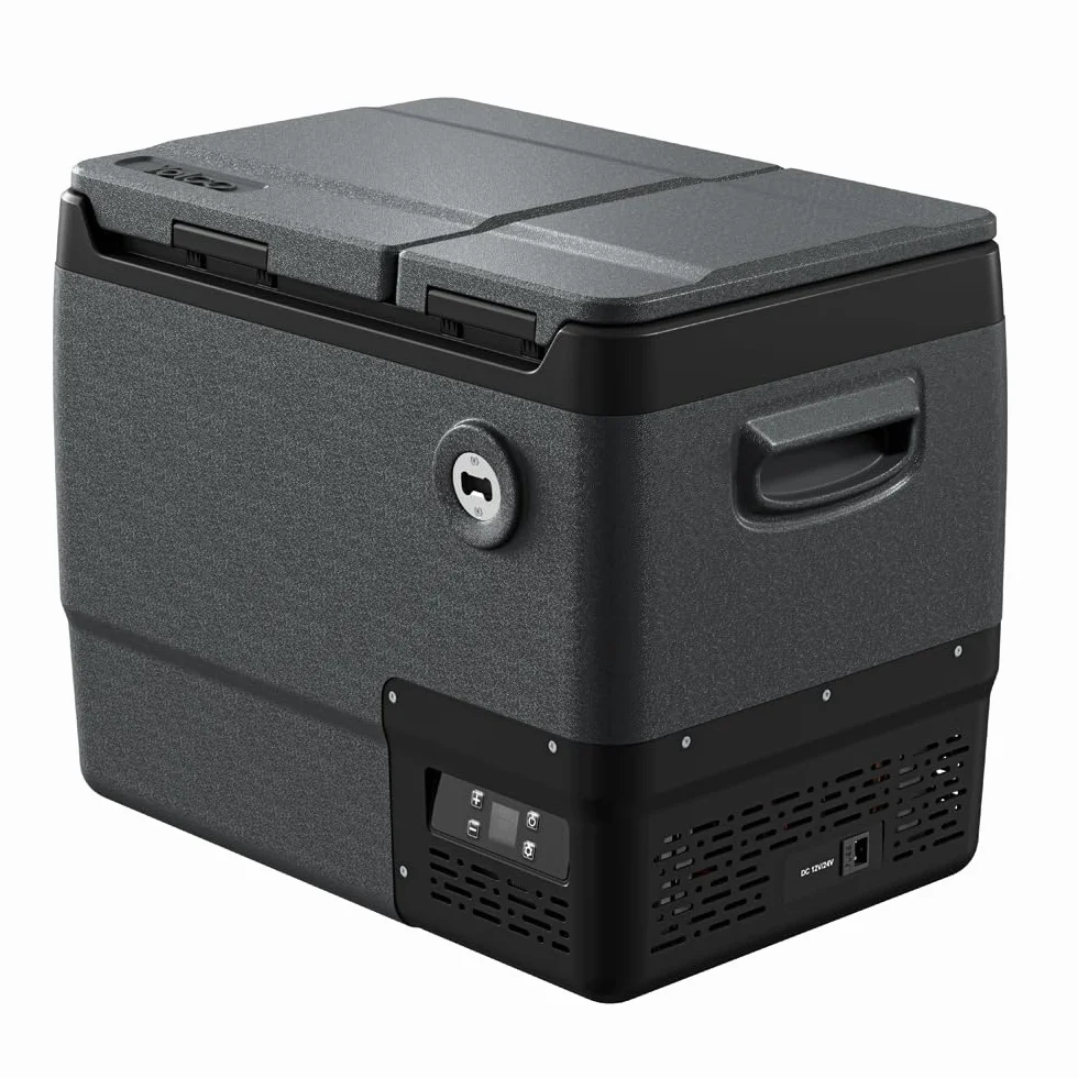 Yolco DX40 Space Grey lodówka kompresorowa 39 l – mobilna lodówka i zamrażarka, sterowanie za pomocą aplikacji, Dual-Zone, praca 12/24 V i 230 V, cicha i energooszczędna, idealna na kemping, do