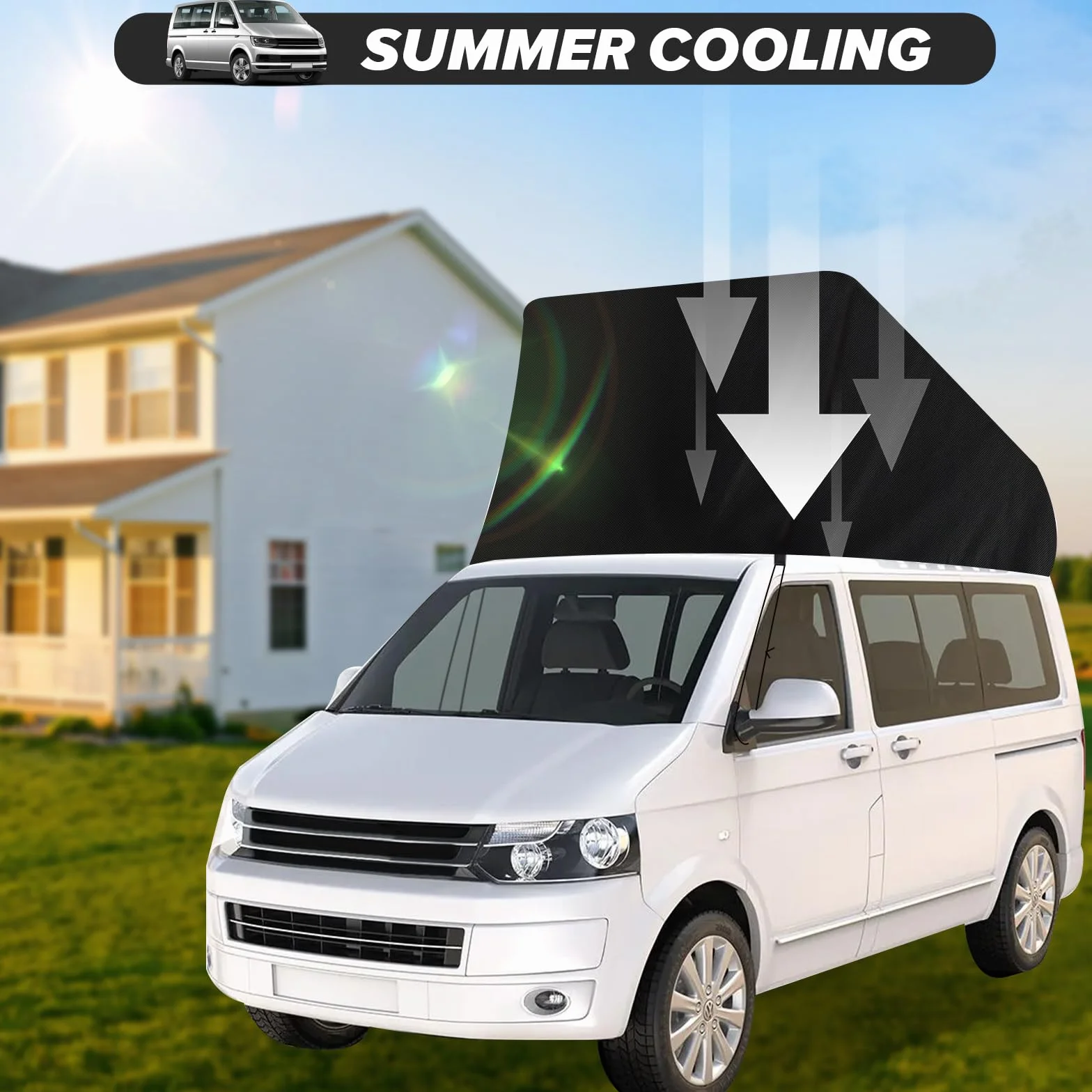 Osłona dachowa, zamiennik do VW T5 T6, tkanina Oxford 600D, czarna, ochrona przed warunkami atmosferycznymi, namiot dachowy Pop Top, namiot dachowy do rozkładanego dachu, na kemping, czapkę,