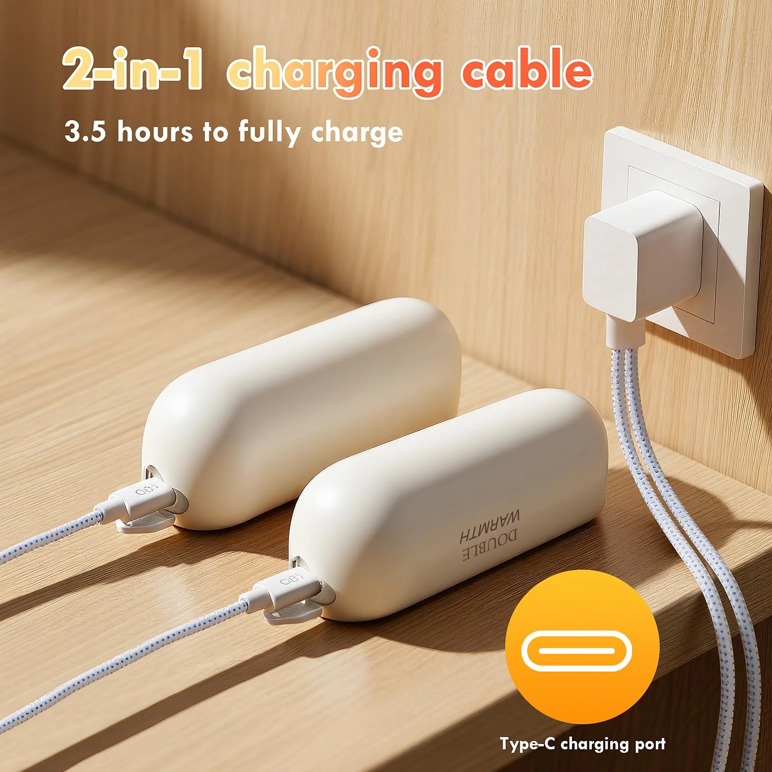 2-częściowy elektryczny ogrzewacz do rąk, ładowalny ogrzewacz do rąk, 6000 mAh dzielony magnetyczny, 3 poziomy ogrzewania powerbank USB Zimowe prezenty dla kobiet, mężczyzn, rodzin (Czarny)