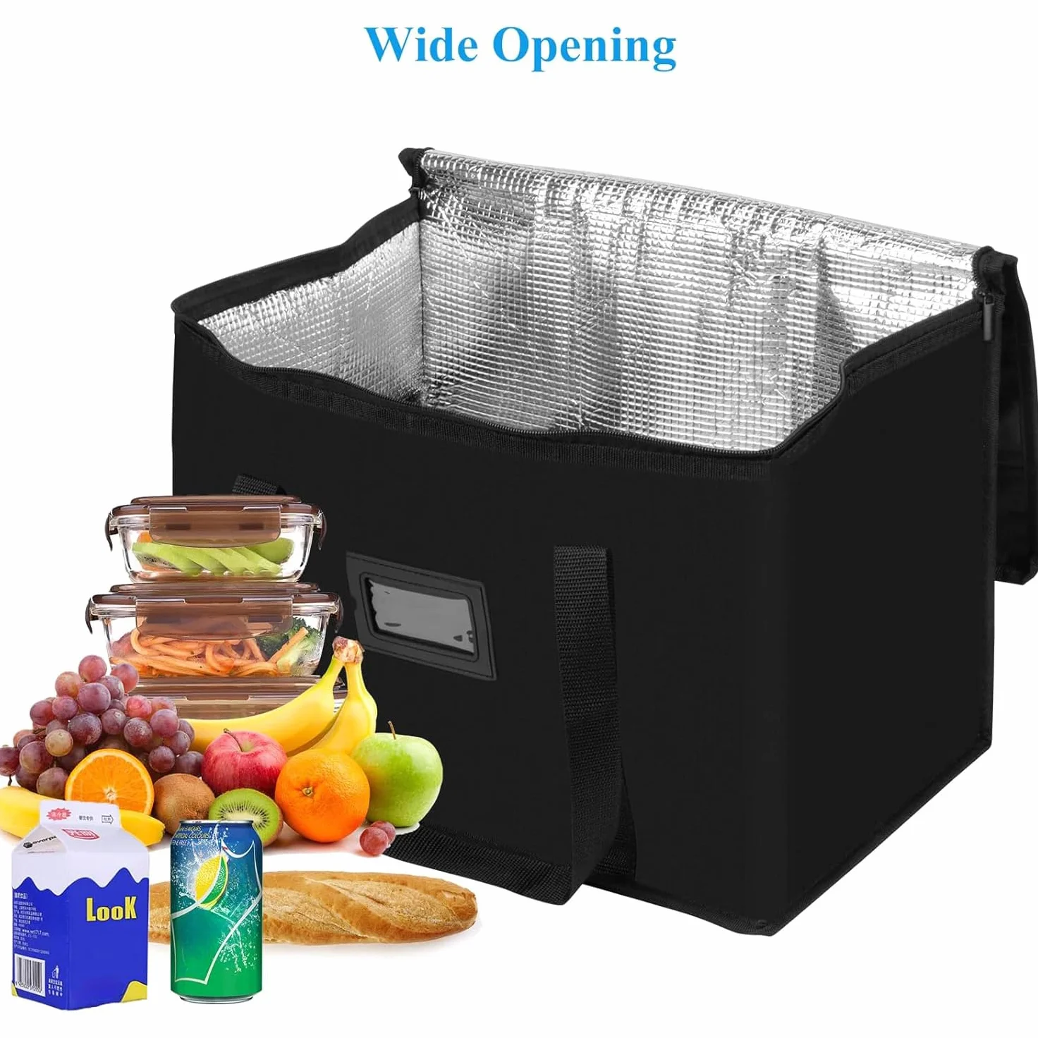 Torba chłodząca, duża, 40 l, trwała, termoizolacyjna, składana, na plażę, zakupy, piknik, kemping, grill, do aktywności na świeżym powietrzu, zamrażania, samochodu, w podróży