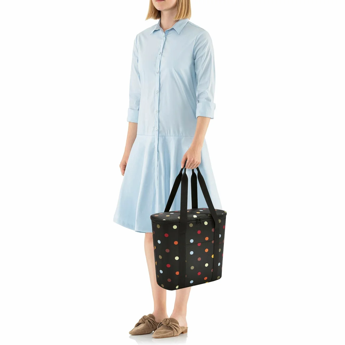 reisenthel thermoshopper Twist Ocean torba chłodząca na zakupy lub piknik z 2 paskami do noszenia, wykonana z wodoodpornego materiału, kolor: czarny