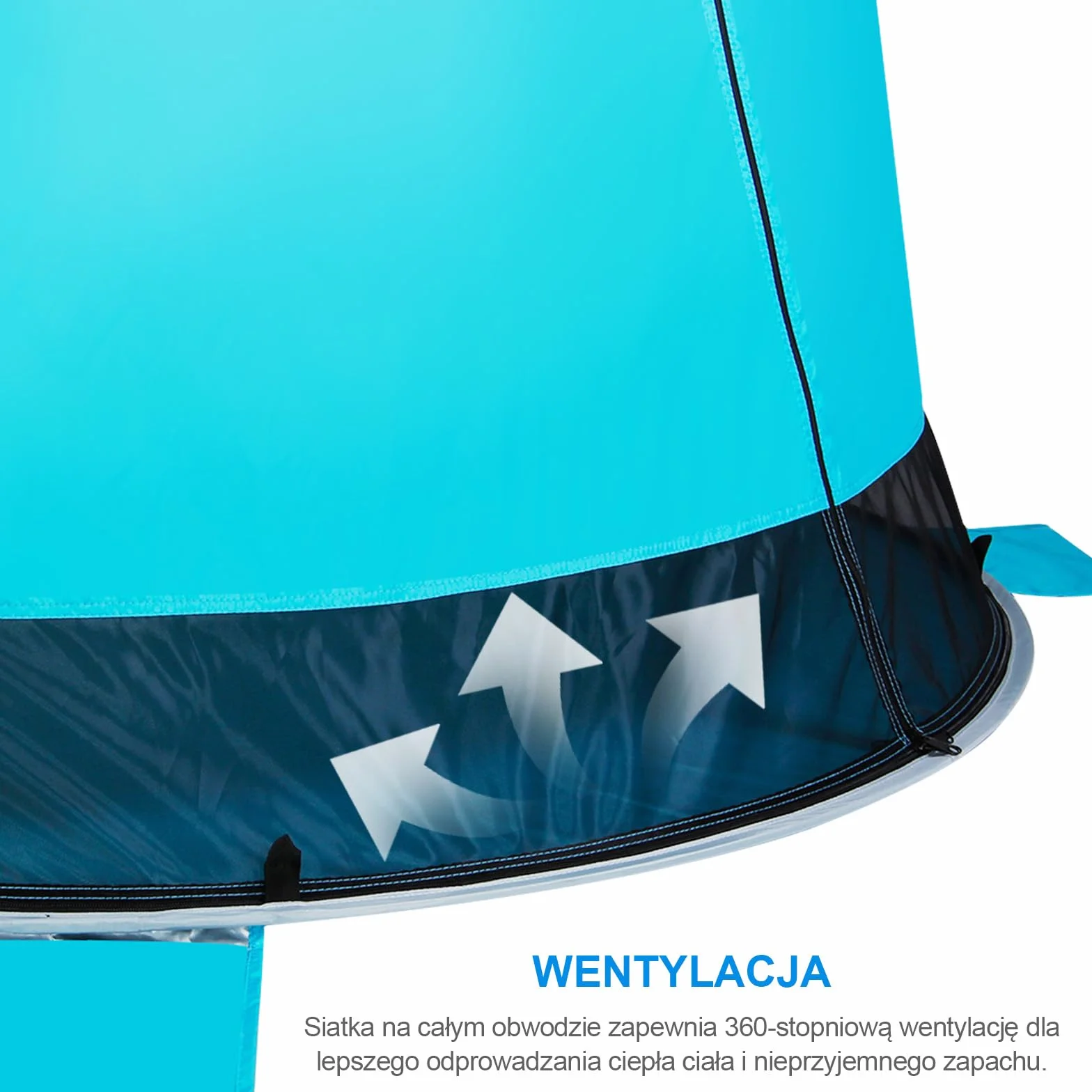 Wolfwise Pop Up 3-4 Personen Strandmuschel, UPF 50+ UV Schutz Familien Baby Strandzelt Sonnenschutz Schirm, Selbstaufbauend Tragbar Blau