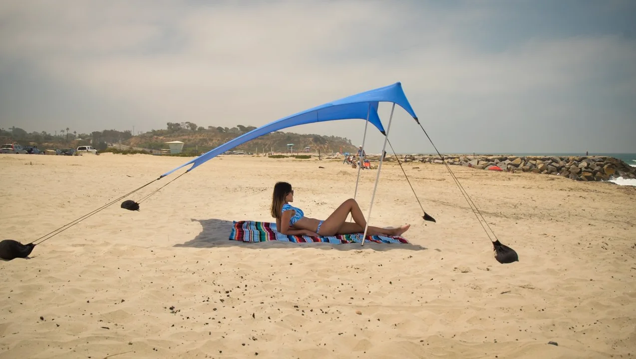 Neso Namioty namiot plażowy z kotwicą piaskową, przenośny baldachim osłona przeciwsłoneczna - 2 x 2 m - opatentowane wzmocnione narożniki, perwinkle blue