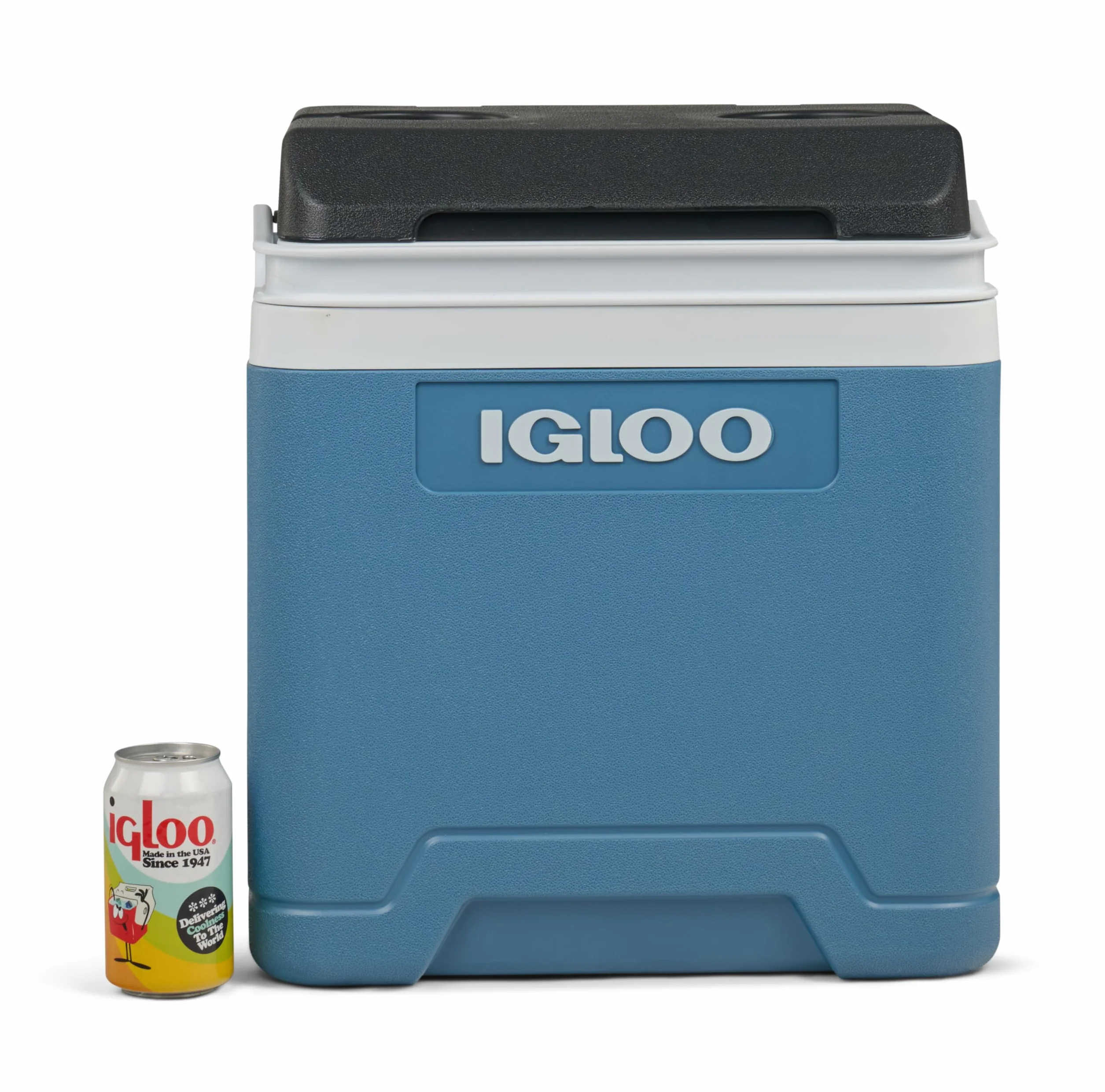 IGLOO IP27 Lodówka 27L – duża pasywna lodówka turystyczna Ice Blue, lekka, wytrzymała i przenośna, idealna na camping, do pracy, na piknik, outdoor, napoje i przekąski – bez prądu