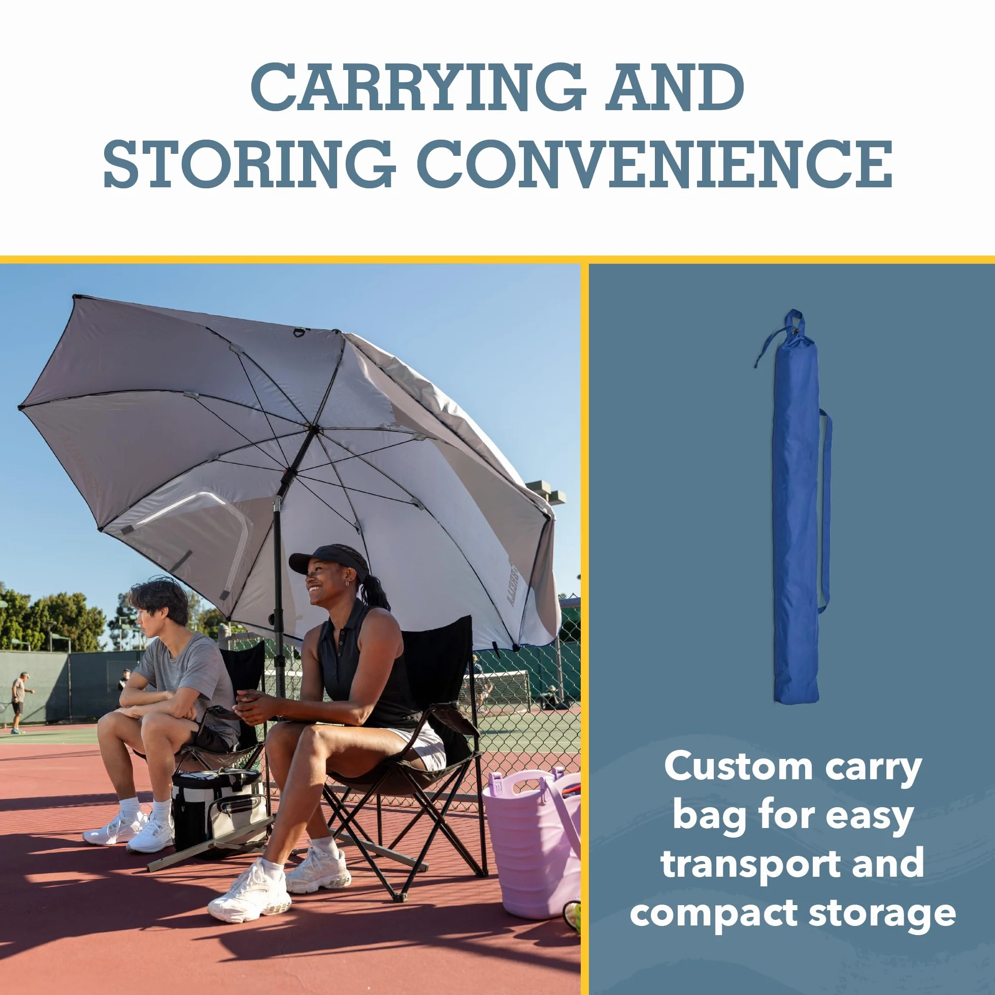 Sport-Brella Premiere UPF 50+ ochrona przed słońcem i deszczem (8 stóp), Premiere Blue