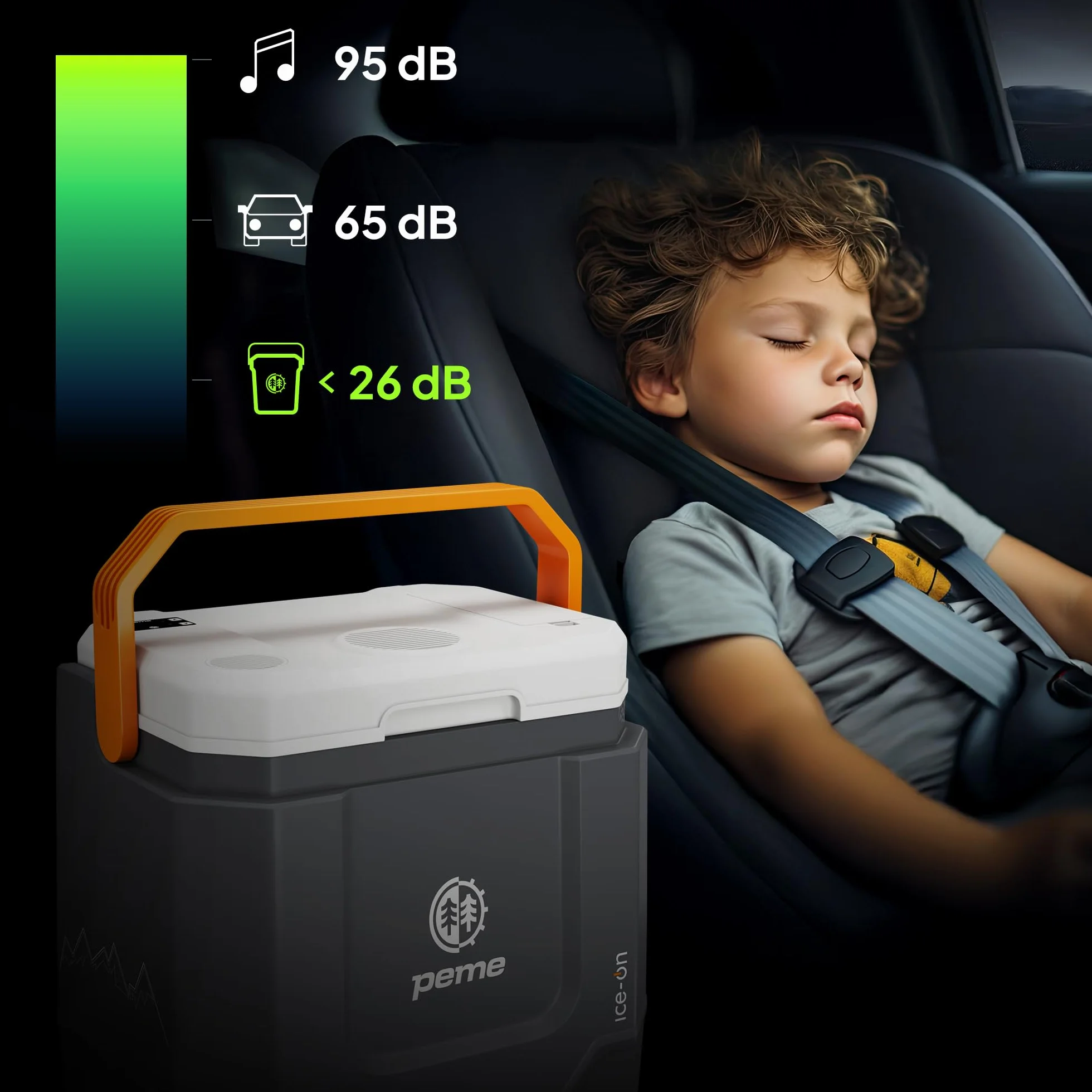 peme Elektryczna Lodówka Turystyczna Termoelektryczna Podróżna Chłodzenie i Podgrzewanie Jedzenia 65°C Podwójne Zasilanie Port USB Głośnik do Samochodu Auta Kampera Kemping 12 220 V 31,5L – Trip