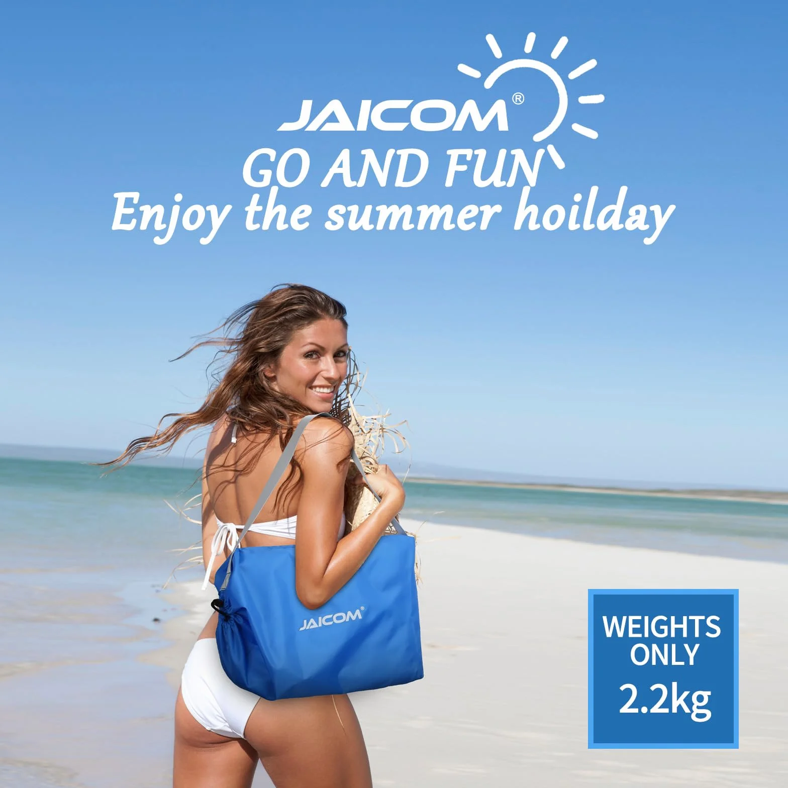JAICOM Namiot plażowy, 2,1 x 2,1 m parasol plażowy, odporny na promieniowanie UV domek plażowy UPF 50+ z aluminiowymi drążkami, idealny na plaże, pikniki, wędkowanie