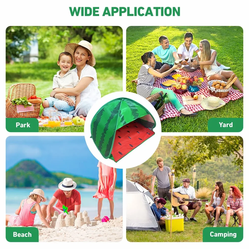 Mini namiot z zagłówkiem, namiot plażowy, Pop Up, ochrona przed słońcem, podróżny, na plażę, piknik, plaża, arbuz